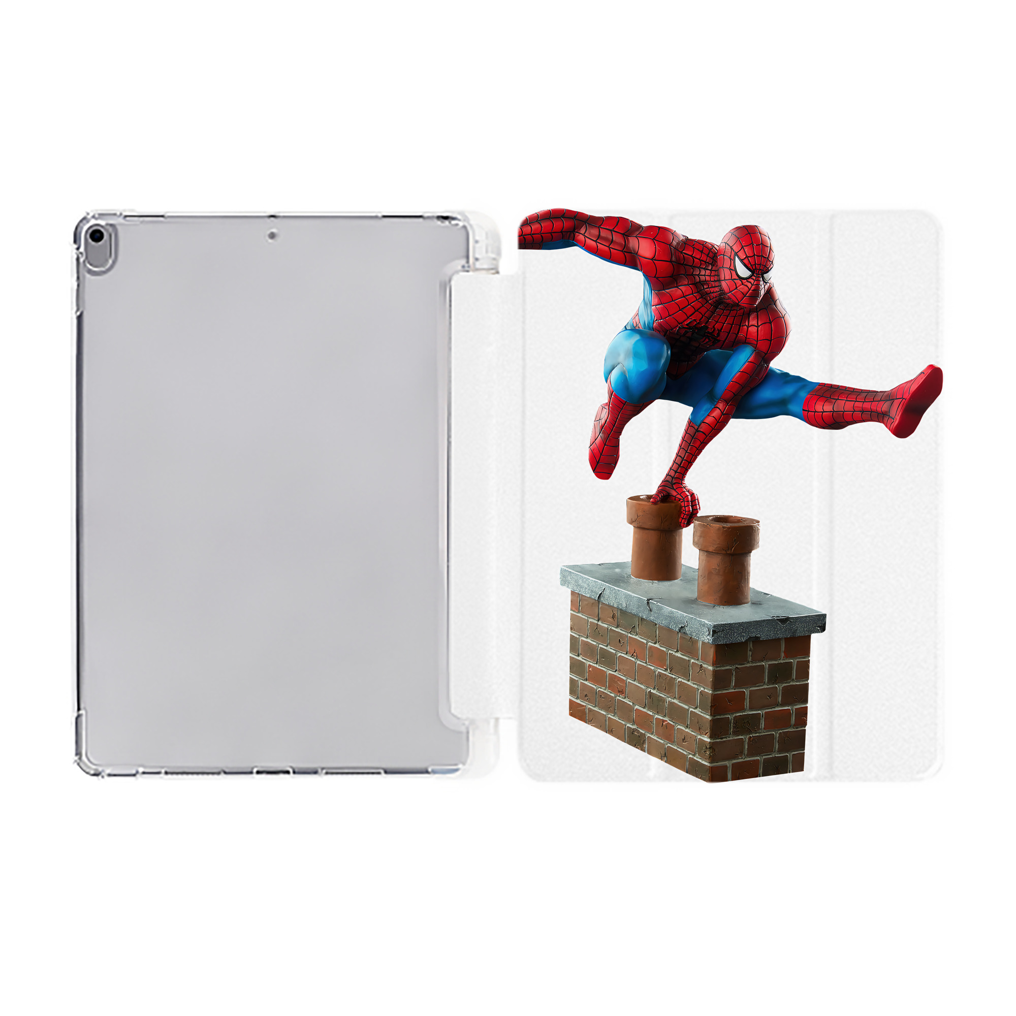 （画像用） Spider Man スパイダーマン IPad ケース ペン収納付き 三つ折りスタンド PUレザー×シリコン 対応機種9.5/10.5/10.9インチ
